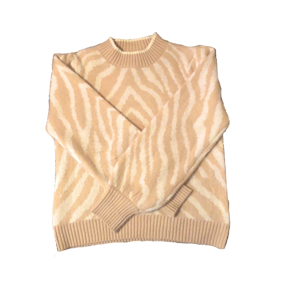 Zebra Stripe Cloud Chaser Sweater (cream and white)